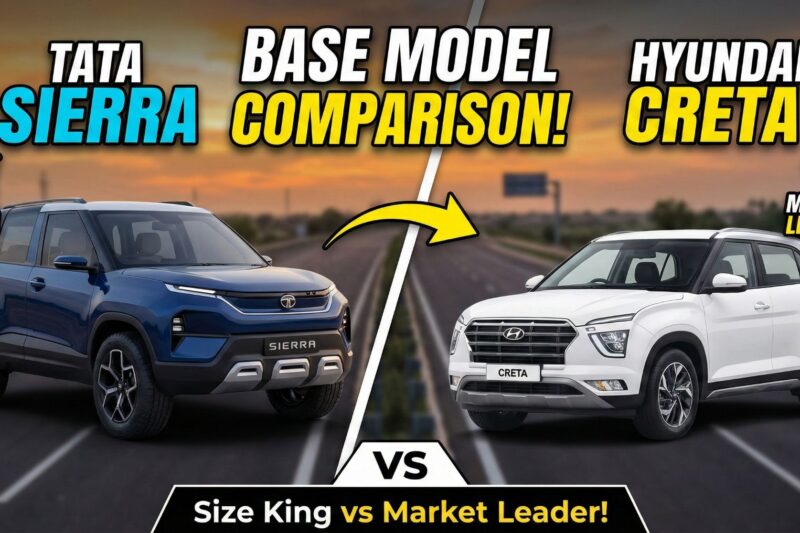 Tata Sierra vs Hyundai Creta Base Model Comparison: Size King vs Market Leader! 👑🔥