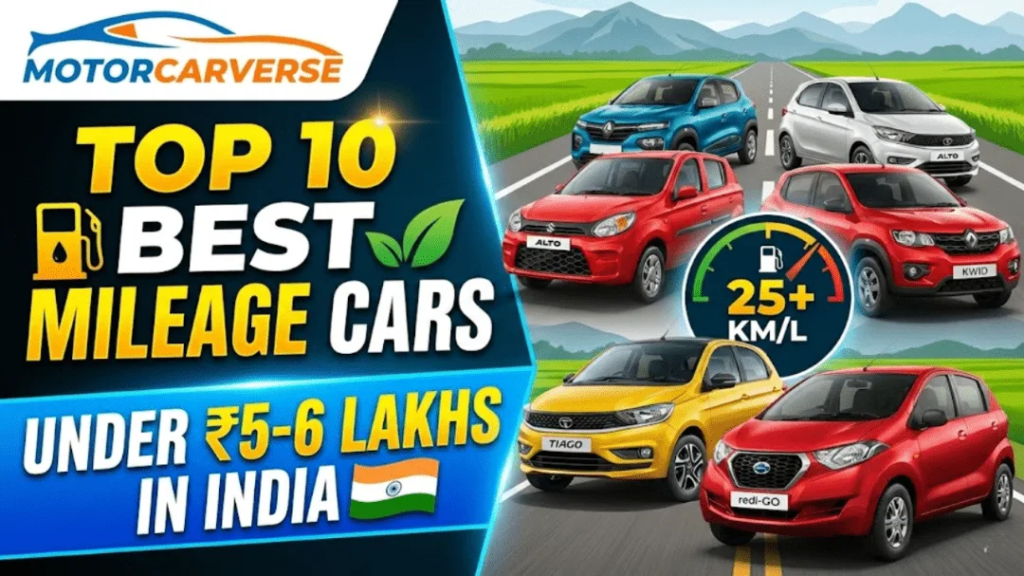 Top 10 Best Mileage Cars Under ₹5-6 Lakhs in India 