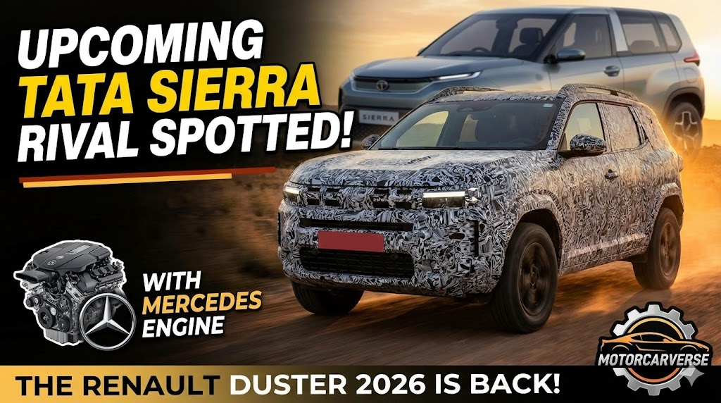 Upcoming Tata Sierra Rival Spotted with Mercedes Engine: The Renault Duster 2026 is Back!